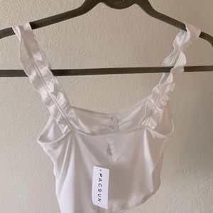 PacSun white frilly tank